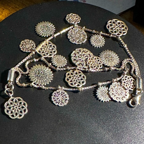 Bohemian style Sterling silver bracelet - Picture 1 of 9